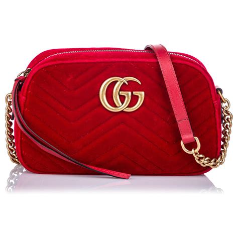 sac gucci velours rouge|sac gucci marmont.